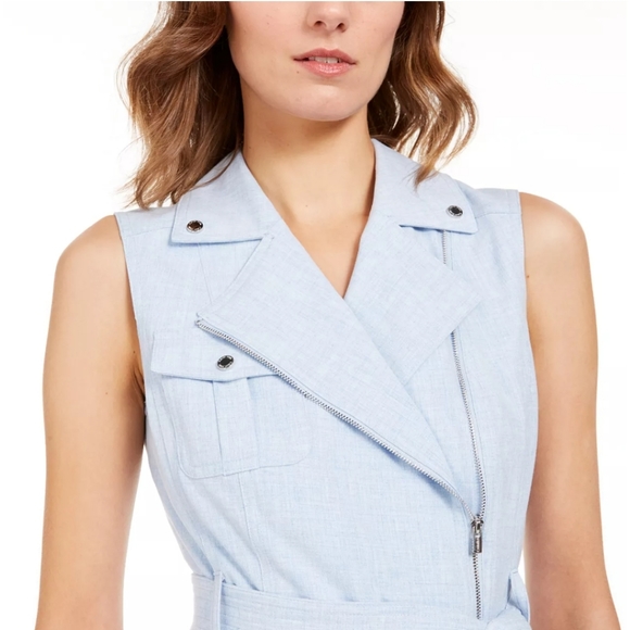 Calvin Klein Zip-Front Belted Dress - Picture 4 of 9